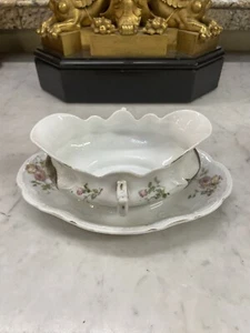 LS & S Carlsbad Austria salsa dipinta a mano pesce barca gravy boat - Foto 1 di 8