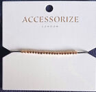 Accessorize, Gold Tone Sliding Square Bead, Drawstring Bracelet