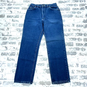 Vintage Lee Jeans Women 14 Petite Loose Baggy Mom Dark 29x29 USA 80s 90s USA - Picture 1 of 13