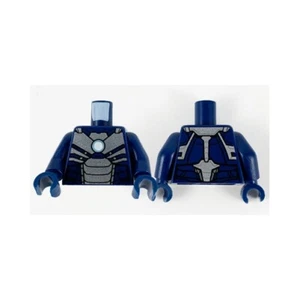 LEGO - Minifig, Torso Silver Plates & Metallic Blue Circle Arc Reactor Pattern - Picture 1 of 1