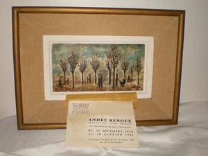 RARE 1960-1961 Andre Renoux 1st Exhibition Montmartre Paris Earliest Work Known - Picture 1 of 15
