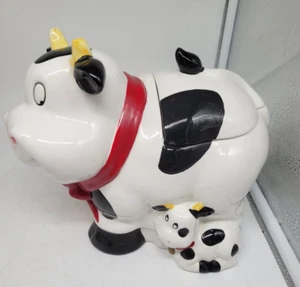 Vintage Holstein Milchkuh & Babykuh Keramik Keksdose 60er Jahre - Bild 1 von 8