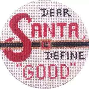 Needlepoint Handpainted Christmas Alice Peterson Dear Santa 4" - Picture 1 of 4