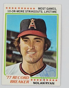 Nolan Ryan autographed card 1977 Topps Record Breaker - Picture 1 of 3