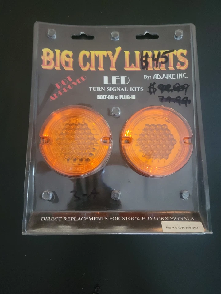 Совершенно новый шестиугольный янтарный светодиодный указатель поворота комплект Harley FX XL Big City Lights # 61231 - Изображение 1 из 1