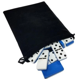 Bolso de Terciopelo Domino Double Six 6 Dos Tonos Azul Blanco Torneo Talla Profesional Spinners - Imagen 1 de 1