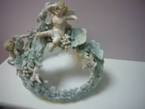 Large Basket In Porcelain Biscuit Your Pastel Cherubs And Birds 1900 - Picture 1 of 11