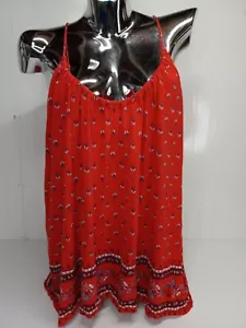 Camisa para mujer XXL Plus Old Marino Rojo Naranja Sin Mangas Usada - Imagen 1 de 4