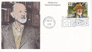 MYSTIC STAMP FIRST DAY COVER-1997 CHARLES IVES CLASSICAL COMPOSER SCOTT #3164 - Picture 1 of 2