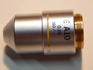 OLYMPUS MICROSCOPE OBJECTIVE LENS E A10 0.25 160/- - Picture 1 of 3