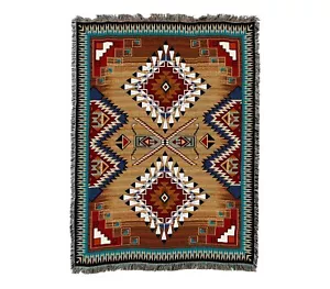 Brazos Southwest Woven Tapestry Blanket, Native American Inspired Pattern - Picture 1 of 3