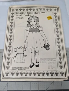 Heirloom Designs englisches gesmoktes Basic Passe Kleid Muster ungeschnitten - Bild 1 von 4