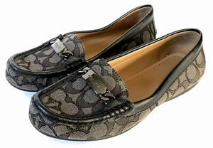 COACH Loafer Shoes Womans 6 B Logo Slip On AUTH! - Picture 1 of 9