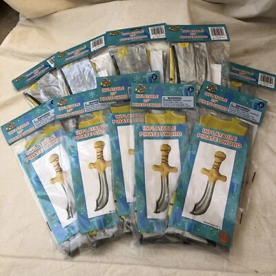 "10 espadas piratas inflables de vinilo de plástico de 23"" divertidas para fiestas KID FUN NUEVAS EN PAQUETE" Foto 1 de 4