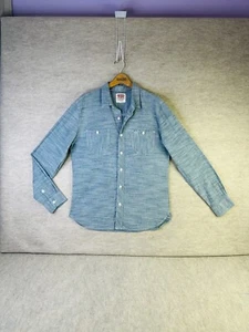 Levis Shirt Mens Medium Denim Light Wash Double Breast Pocket Western Button Up - Picture 1 of 7