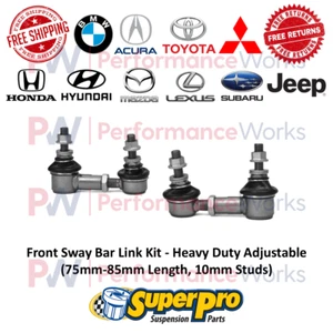 Superpro Front Sway Bar Link Kit Heavy Duty Adjustable For Toyota/ Mazda/ Subaru - Picture 1 of 7