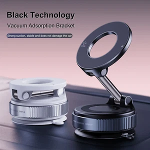 Car Mount Electric Vacuum Magnetic Phone Holder Foldable Strong Suction Stand - Picture 1 of 19
