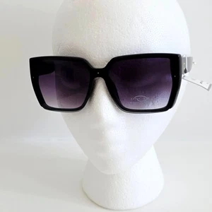 Oscar de la Renta Black Oversized Square Cat Eye Sunglasses 100% UV Protection - Picture 1 of 8