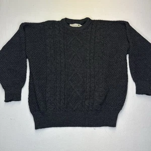 Suéter de Pescador Tejido con Cable Negro Colección Country Hecho en Irlanda XL - Imagen 1 de 14