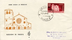 Elezioni di Trieste su busta FDC Venetia non viaggiata - Picture 1 of 1