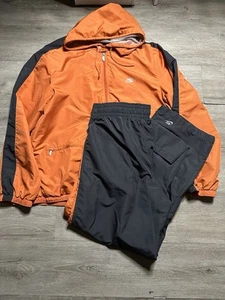 Y2K Nike Silver Tag Windbreaker Tracksuit Set Baggy Size XL Grey/Orange - Picture 1 of 14