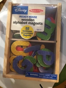Disney Melissa & Doug MICKEY MOUSE Wooden Alphabet Magnets 52 Upper + Lower Case - Picture 1 of 5