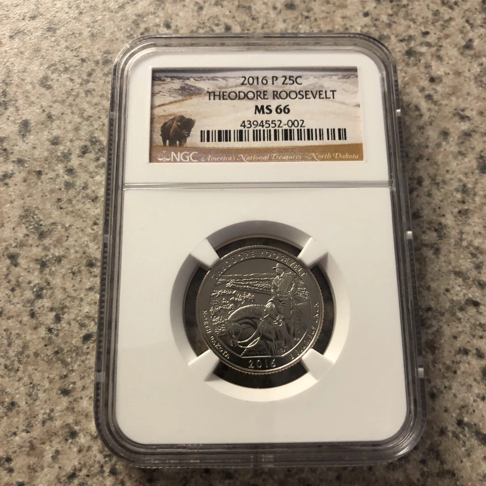 2016 P 25 Cent Theodore Roosevelt MS 66 NGC - Image 1 of 2