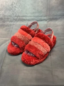 UGG Fluff Yeah Metallic Sparkle Slide Backstrap Hausschuhe Damengröße 6 - Bild 1 von 9