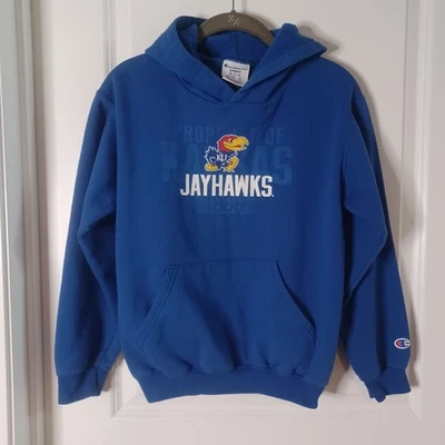 Champion Kansas Jayhawks Suéter Juvenil (10-12) Azul Sudadera con Capucha Sudadera Pullover  Foto 1 de 4