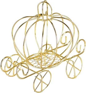 Porta caramelos carro calabaza Cenicienta, decoración de mesa para Halloween y boda - Imagen 1 de 7