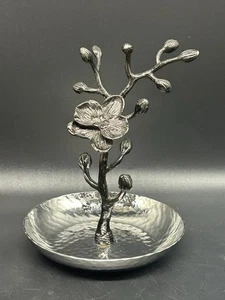 Michael Aram Black Orchid Ring Catch Jewelry Tree 5” Hammered Dish - Picture 1 of 6
