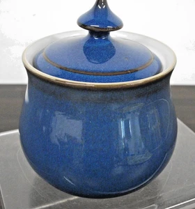 Denby Imperial Blue Lidded Sugar Bowl - 12cm Tall - Picture 1 of 4
