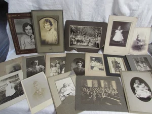 23 antique PHOTOS family babies classroom students 1900's INSTANT RELATIVES - Picture 1 of 11