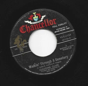 HALLOWEEN bw/ NORTHERN SOUL 45- CLAUDINE CLARK- WALKIN THROUGH A CEMETARY -HEAR - Picture 1 of 2