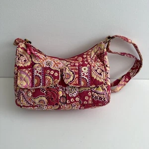 Vera Bradley Crossbody Bag Cargo Sling Purse Raspberry Fizz Paisley Floral Pink - Picture 1 of 13