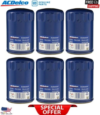 Juego de 6 filtros de aceite de motor originales GM ACDelco PF63 12707246 OE de repuesto Foto 1 de 4