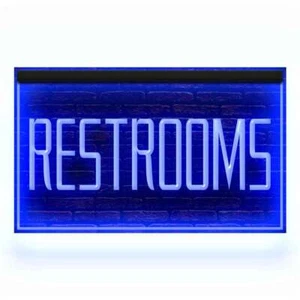 120015 Toilet Restrooms Washroom Lounge Bathroom Display LED Light Neon Sign - Picture 1 of 15