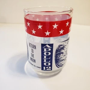 Vtg Apollo 12 Man On The Moon November 19 1969 USA Neil Armstrong Highball Glass - Picture 1 of 6
