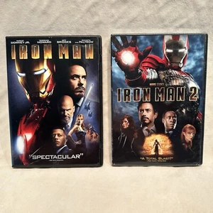 IRON MAN 1 & 2 Movie Lot (DVD, 2008/2010) - I.M. 2 is SEALED! - Picture 1 of 24