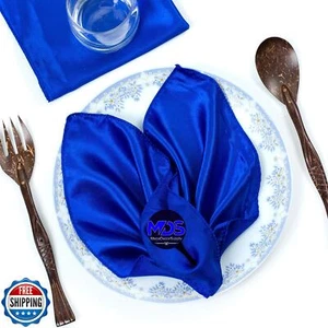 MDS Pack of 25 Satin Napkin Square 12 X 12 Inches Sliky Smooth Dinner Table N - Picture 1 of 5