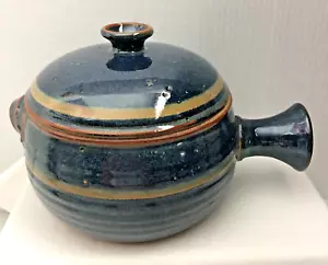 Wortman signierte Keramik 6" Dampfgarer blau grau La. Zahnstocherhalter ohne Steinzeug - Bild 1 von 24