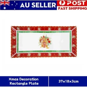 37x18x3cm Xmas Decoration Rectangle Plate Fine Bone China Plate Christmas Gifts - Picture 1 of 2