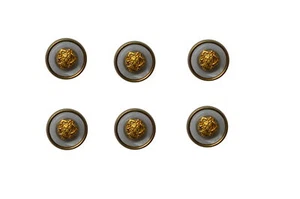 Bottoni 6 bottoni a occhiello 18 mm trasparenti con stemma e bordo oro - Foto 1 di 1