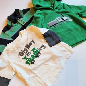 Gymboree 3-6 mo Snow Tracks Fleece Shirt Set NWT 2010 Vintage Holiday Trains - Picture 1 of 6