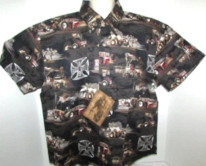 New Boys Bit & Bridle Custom Tractors Cotton Button Camp Shirt Small - Picture 1 of 5