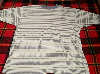 Camiseta Embrioderada Vintage Puntada Única Corneta Boy Dirección Rayas Talla M EE. UU. Foto 1 de 4