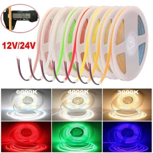 COB LED Streifen 5mm Breite 400LED/m flexibel hoch hell Band Lichter Innen Dekor - Bild 1 von 21