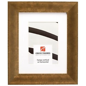 Craig Frames Patina, 1.625" Distressed Copper and Gold Picture Frame With a Mat - Picture 1 of 9