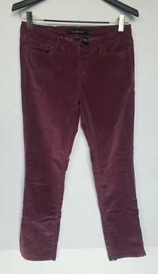 CALVIN KLEIN JEANS WOMEN'S STRAIGHT CORDUROY JEAN STYLE PANTS MAROON 10 - Imagem 1 de 4