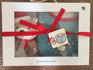 Brand New Bib and Rattle Christmas Set - Picture 1 of 1
